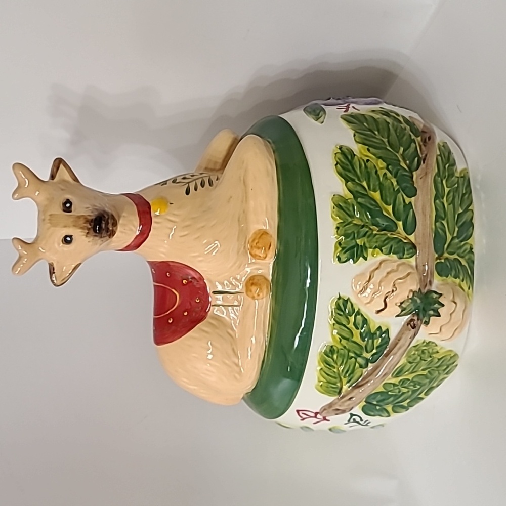 Anthropologie Nathalie Lete Reindeer Christmas Cookie Jar
